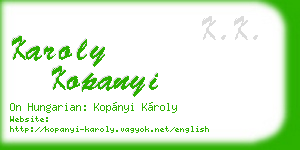 karoly kopanyi business card